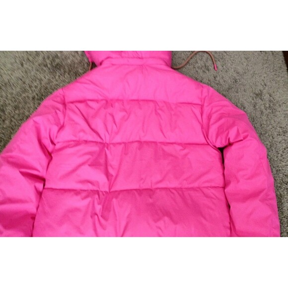 ANTHROPOLOGIE x PILCRO Cropped Hooded Puffer Jacket Size XXS Neon Pink New - Picture 3 of 8